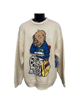 New Market Making The Grade Bear Sweater Size XL Tan